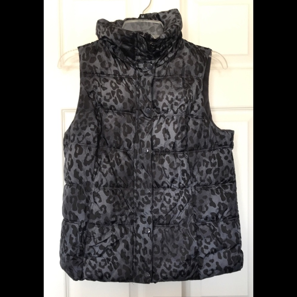 Cheetah print puffy vest